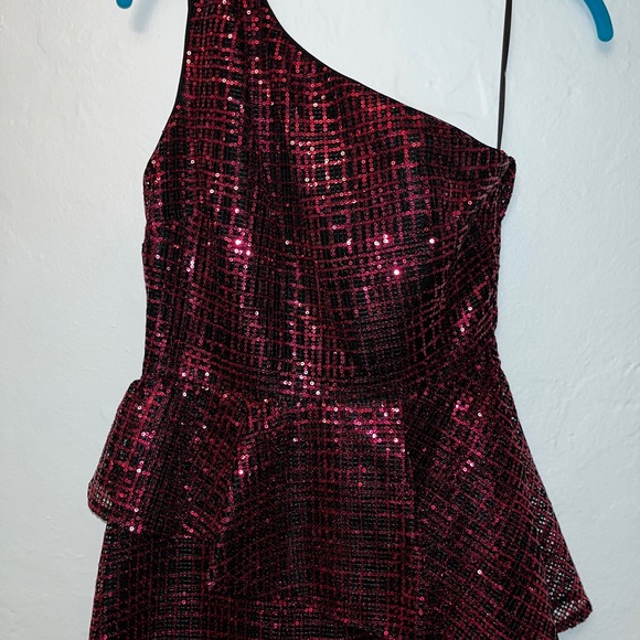 ONE33 Social Pink and Black Sequin Plaid Dress - Picture 3 of 8
